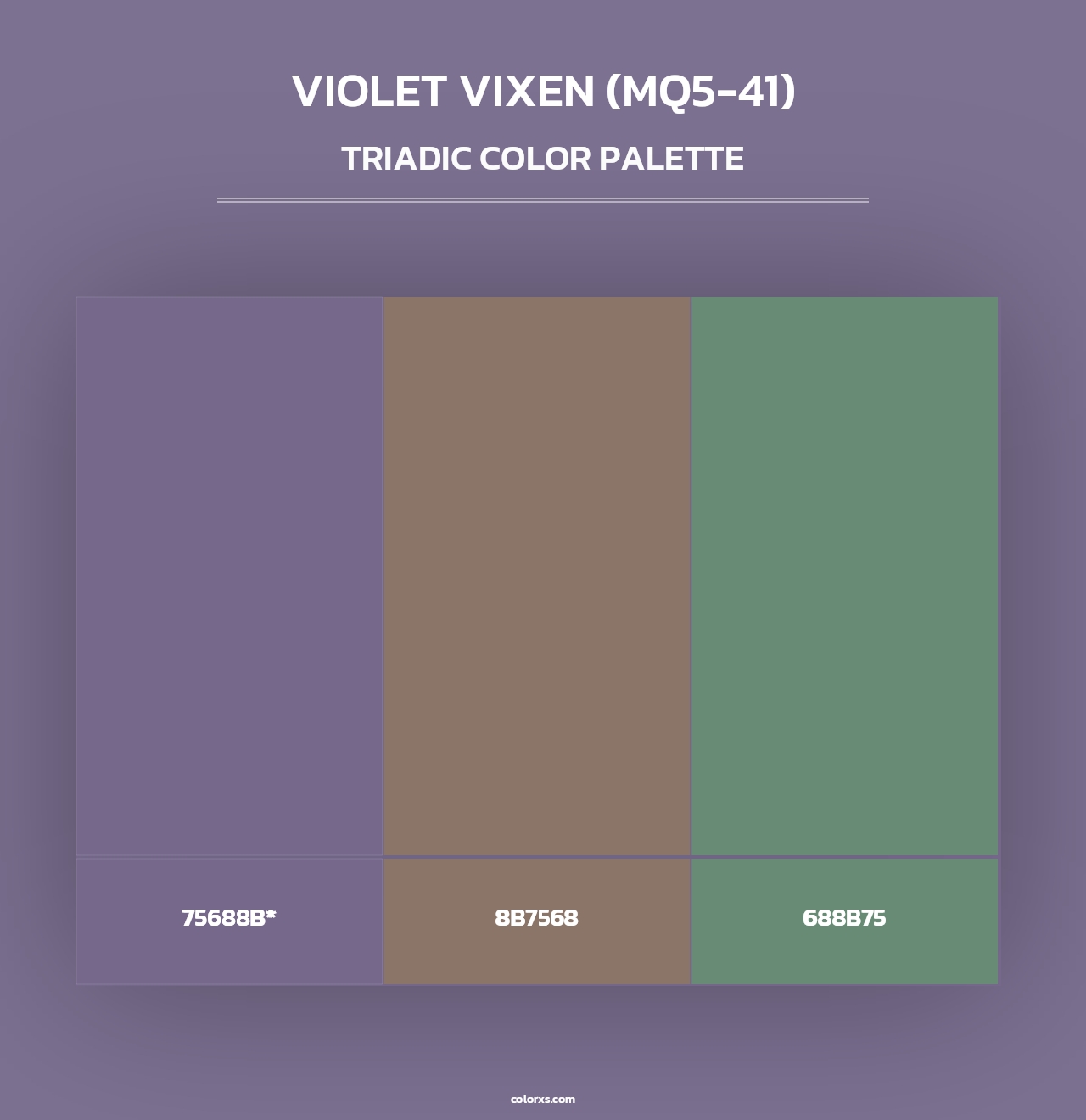 Violet Vixen (MQ5-41) - Triadic Color Palette
