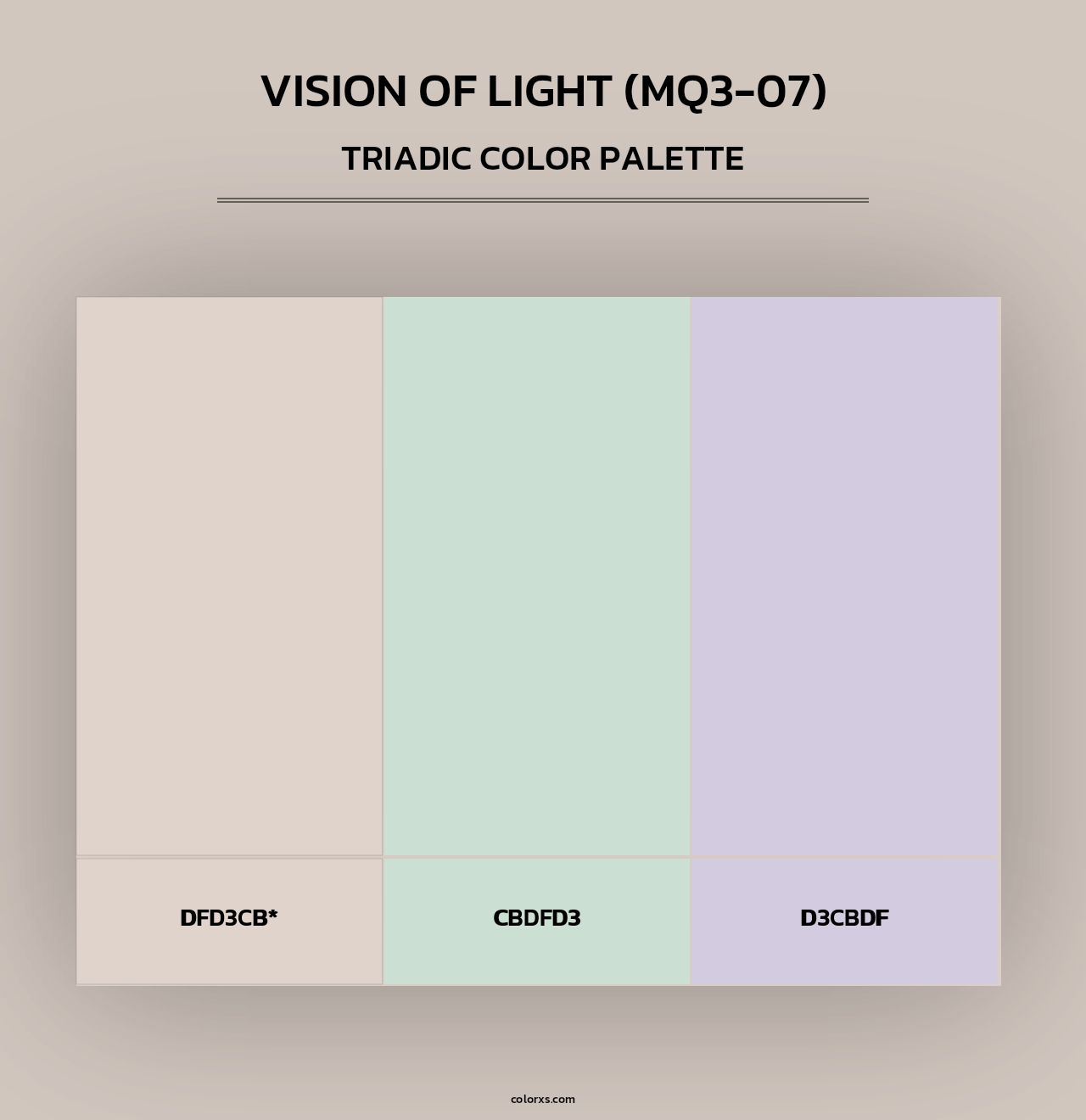 Vision Of Light (MQ3-07) - Triadic Color Palette