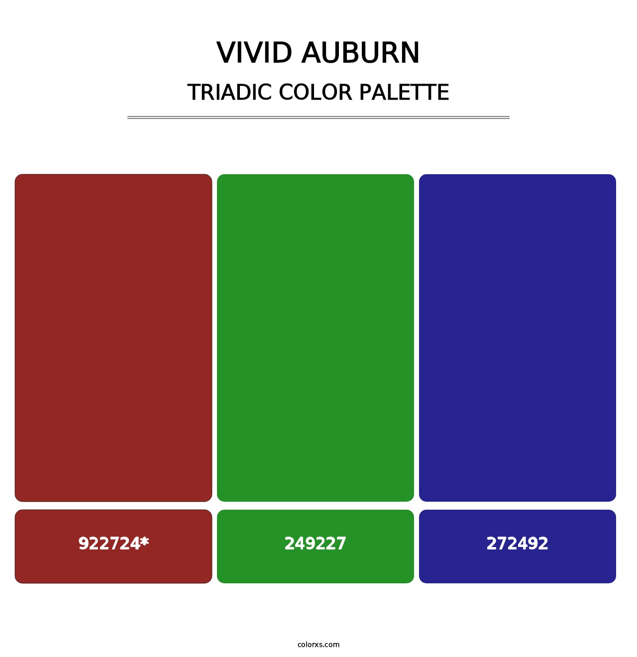 Vivid Auburn - Triadic Color Palette