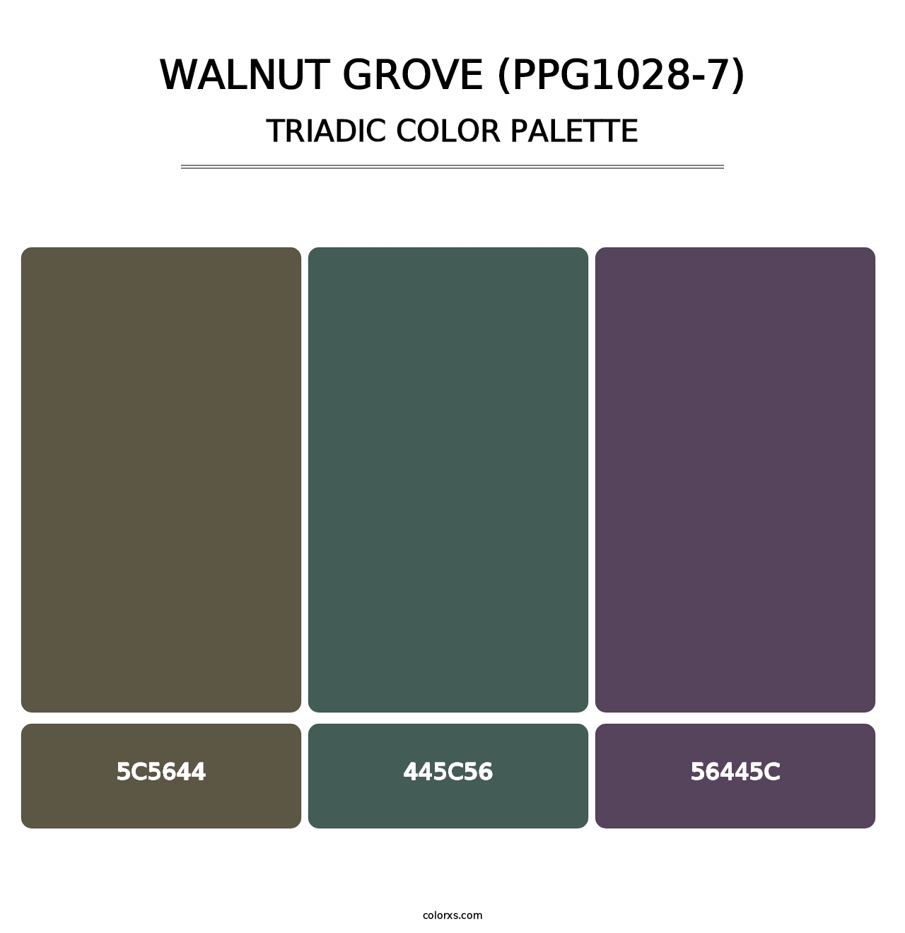 Walnut Grove (PPG1028-7) - Triadic Color Palette