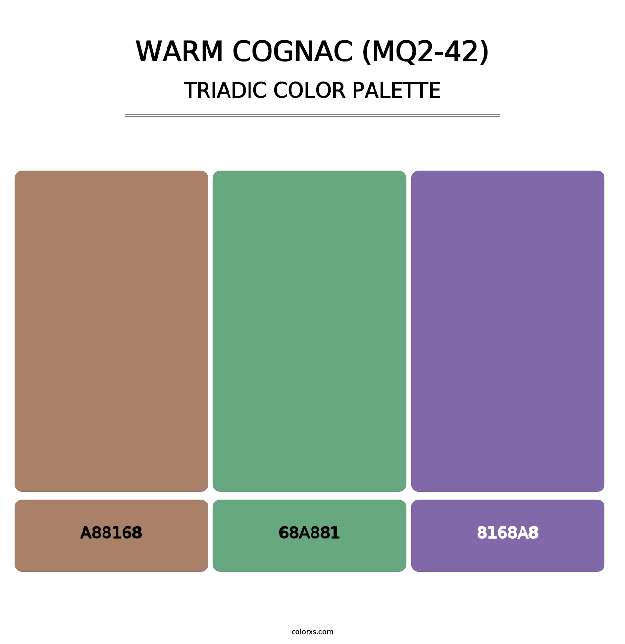 Warm Cognac (MQ2-42) - Triadic Color Palette