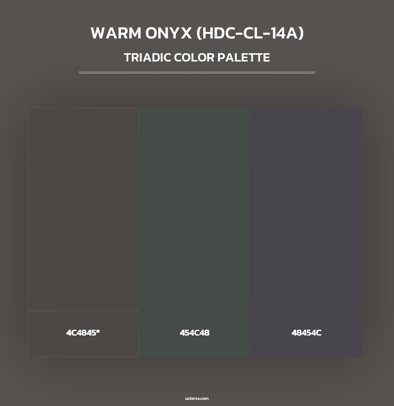 Warm Onyx (HDC-CL-14A) - Triadic Color Palette