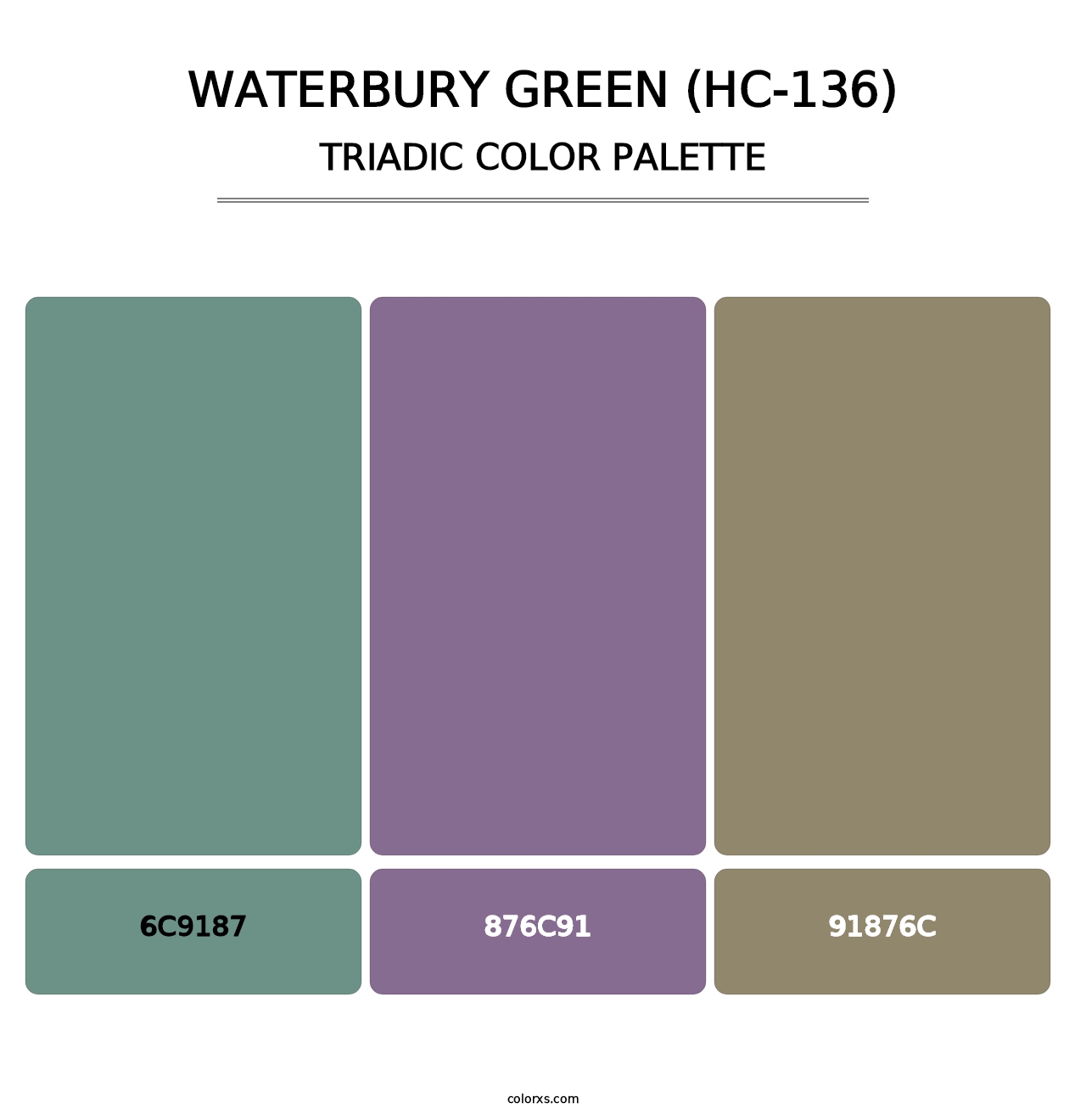 Waterbury Green (HC-136) - Triadic Color Palette