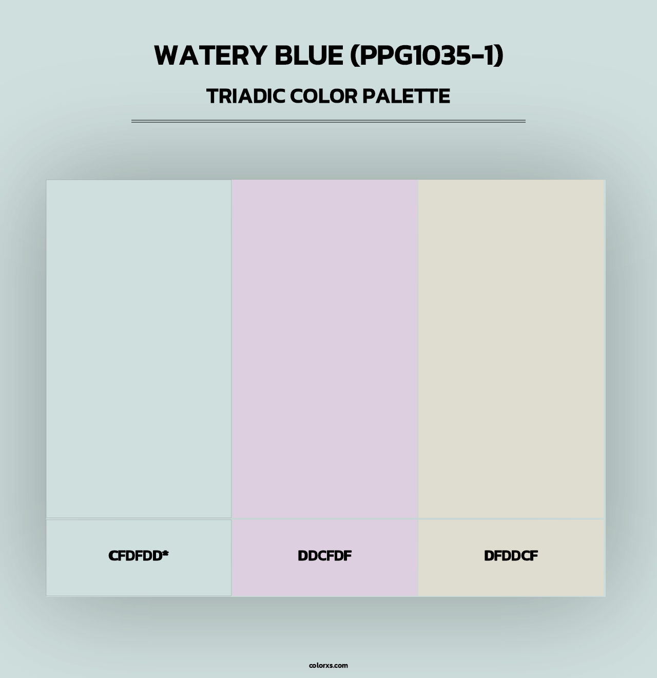 Watery Blue (PPG1035-1) - Triadic Color Palette