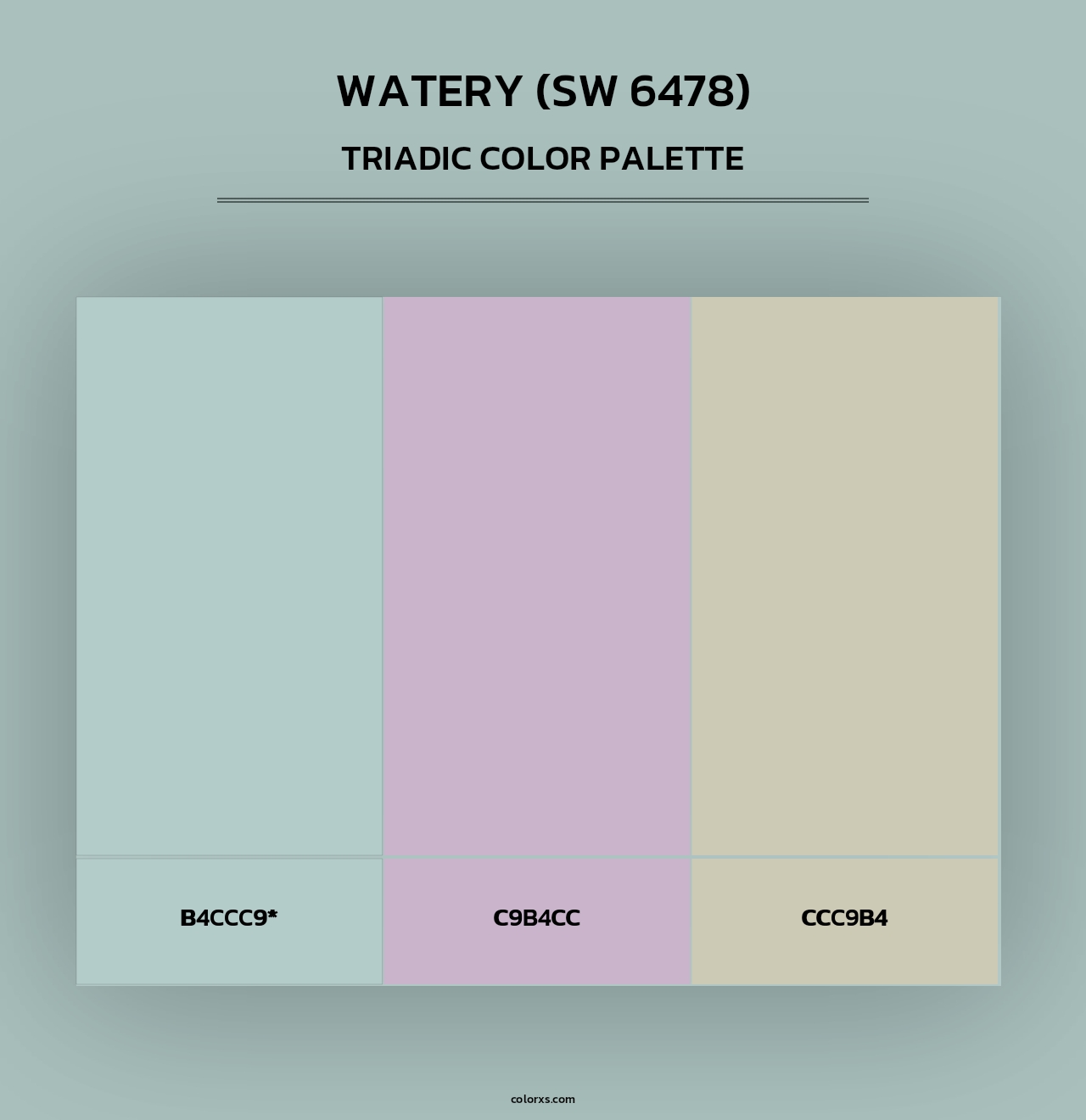 Watery (SW 6478) - Triadic Color Palette