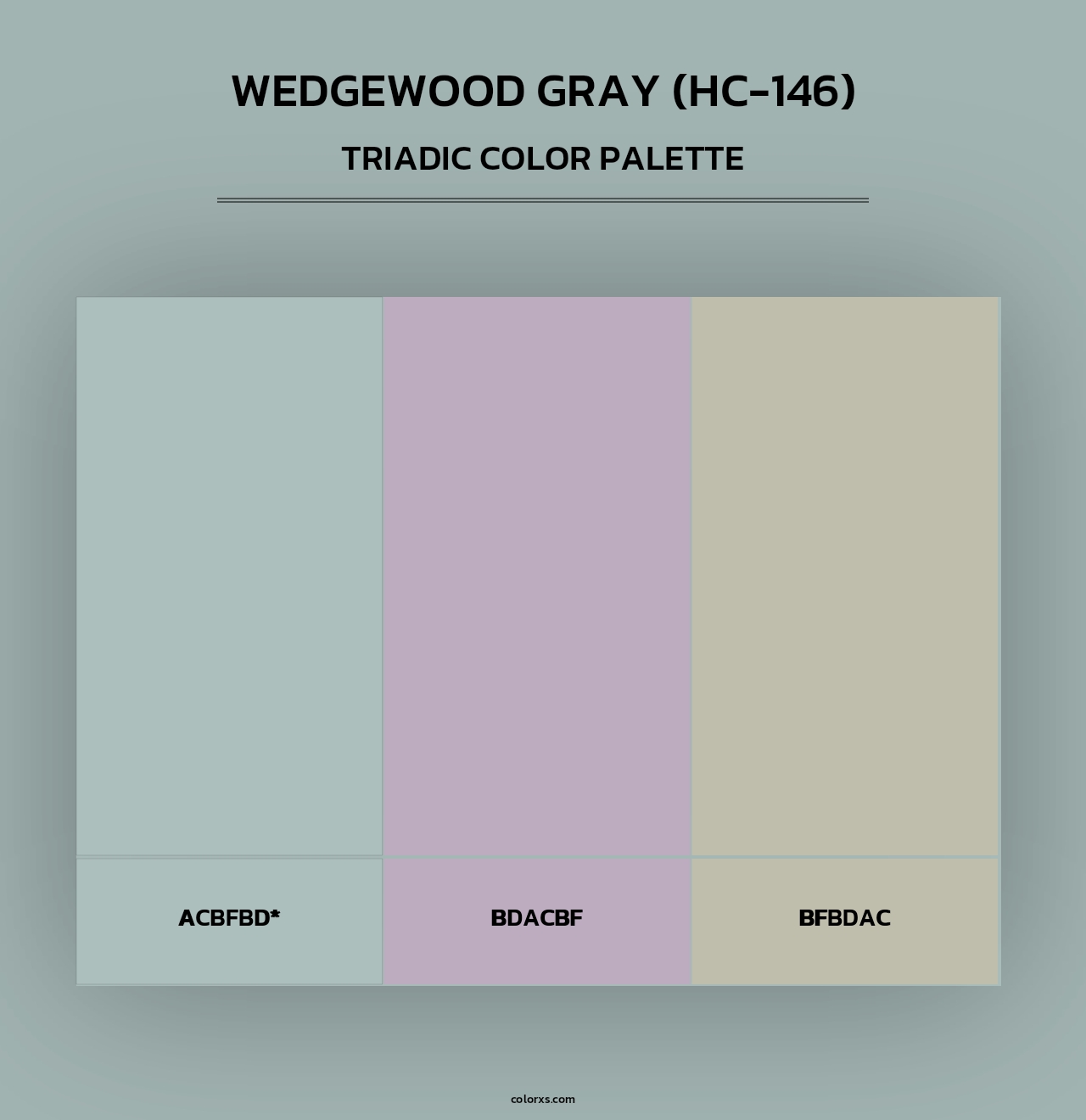 Wedgewood Gray (HC-146) - Triadic Color Palette