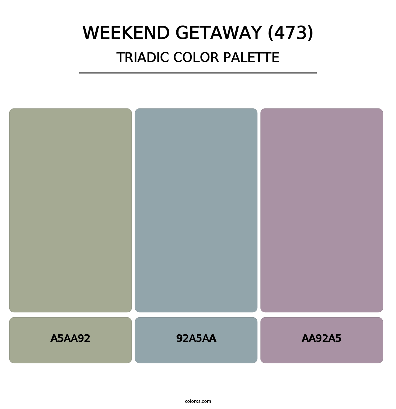 Weekend Getaway (473) - Triadic Color Palette