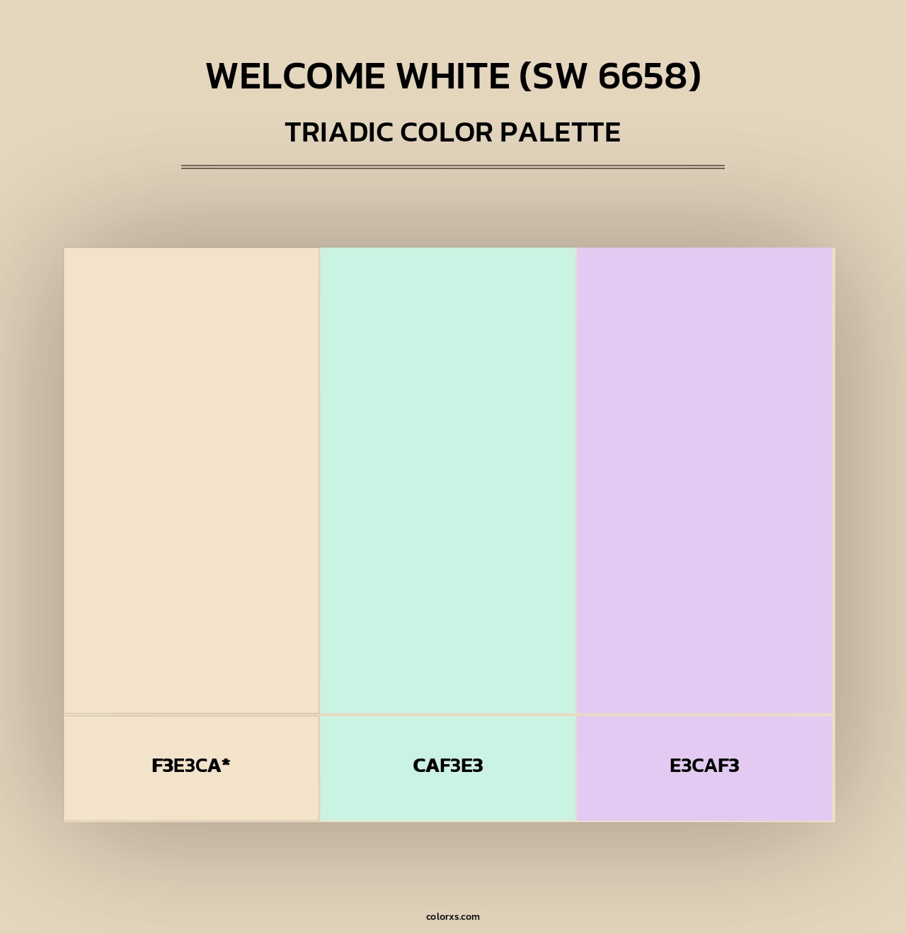 Welcome White (SW 6658) - Triadic Color Palette
