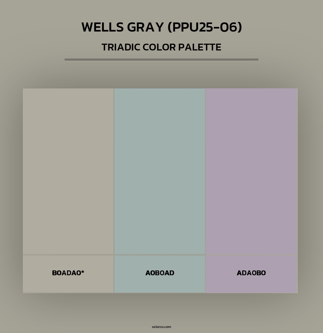 Wells Gray (PPU25-06) - Triadic Color Palette