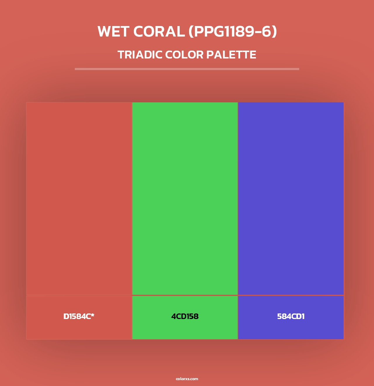 Wet Coral (PPG1189-6) - Triadic Color Palette