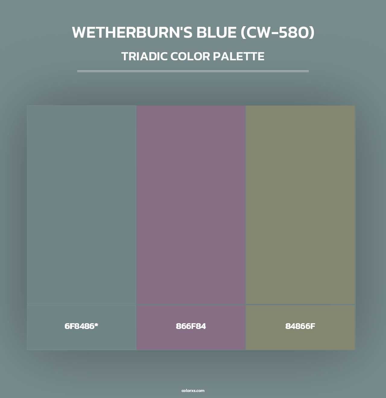 Wetherburn's Blue (CW-580) - Triadic Color Palette