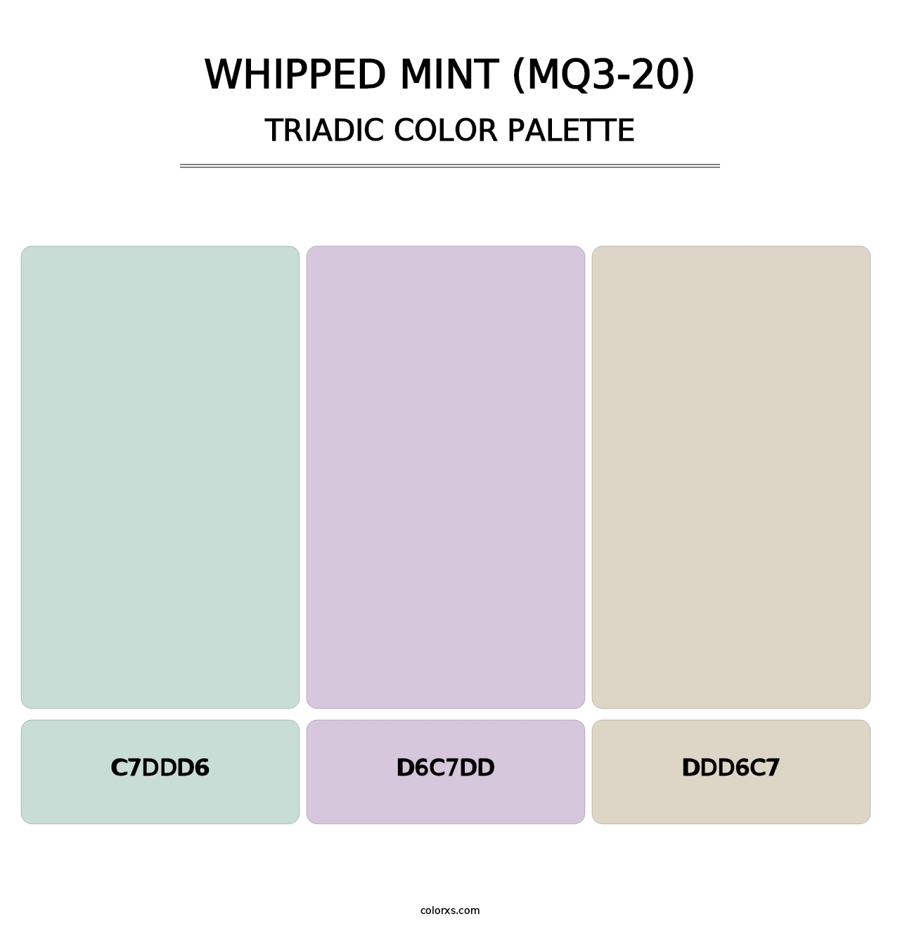 Whipped Mint (MQ3-20) - Triadic Color Palette