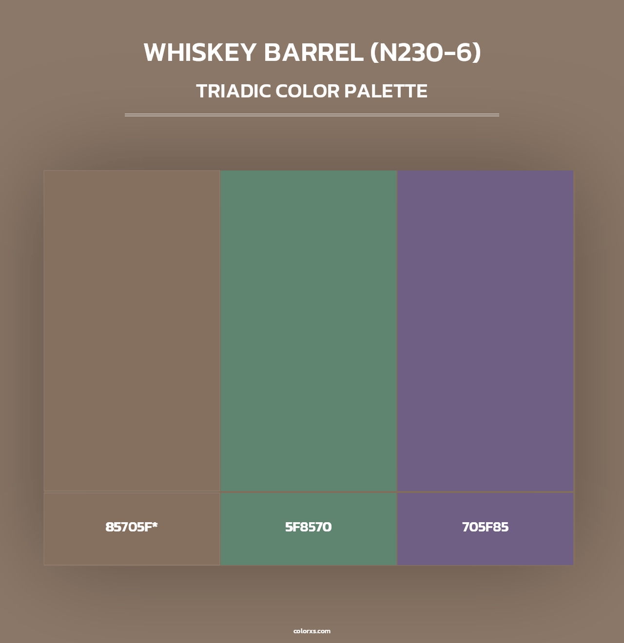 Whiskey Barrel (N230-6) - Triadic Color Palette