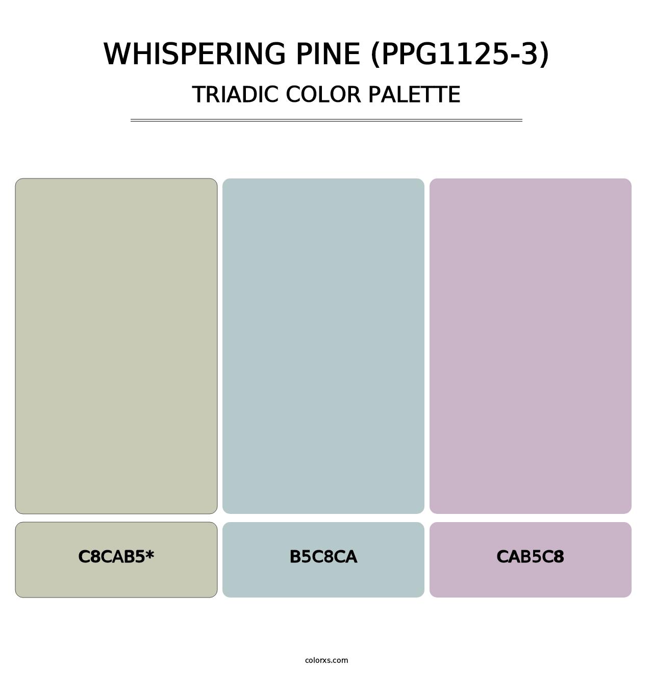 Whispering Pine (PPG1125-3) - Triadic Color Palette