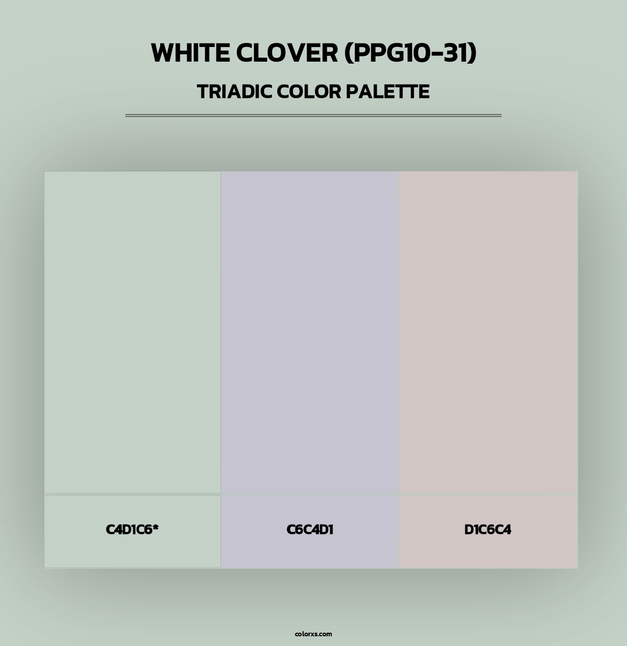 White Clover (PPG10-31) - Triadic Color Palette