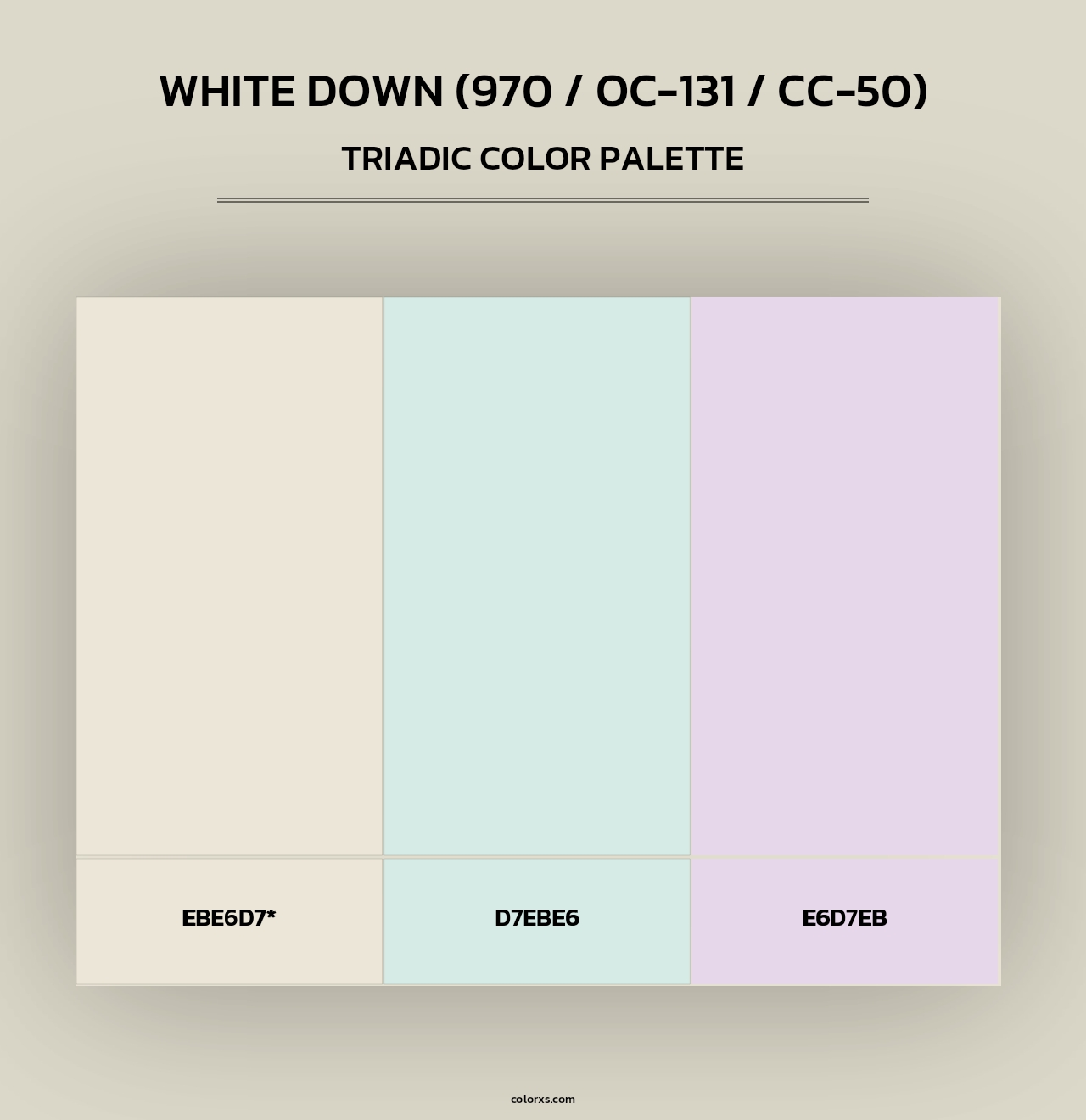 White Down (970 / OC-131 / CC-50) - Triadic Color Palette