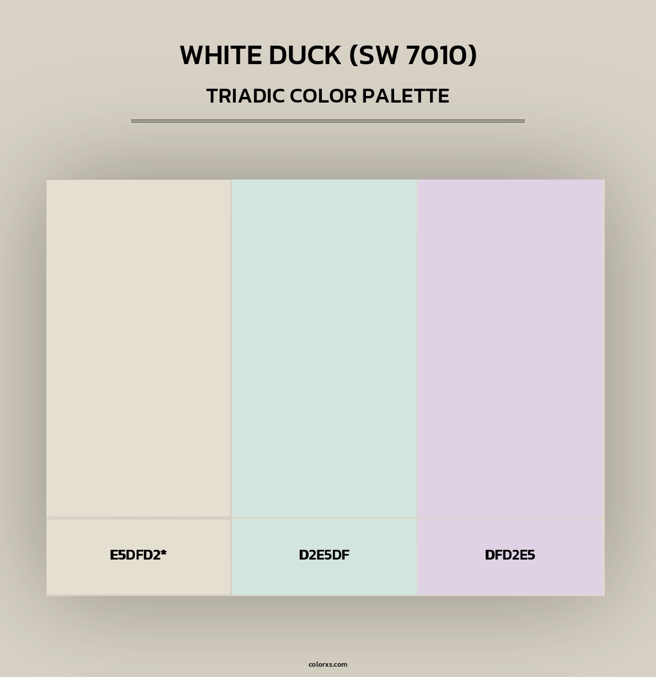 White Duck (SW 7010) - Triadic Color Palette