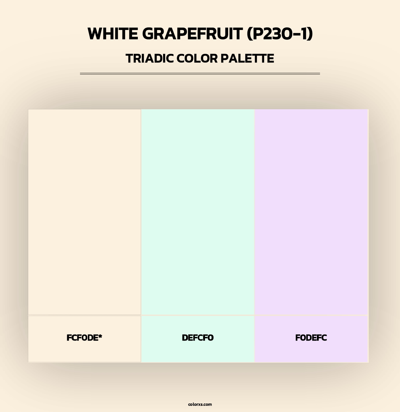 White Grapefruit (P230-1) - Triadic Color Palette