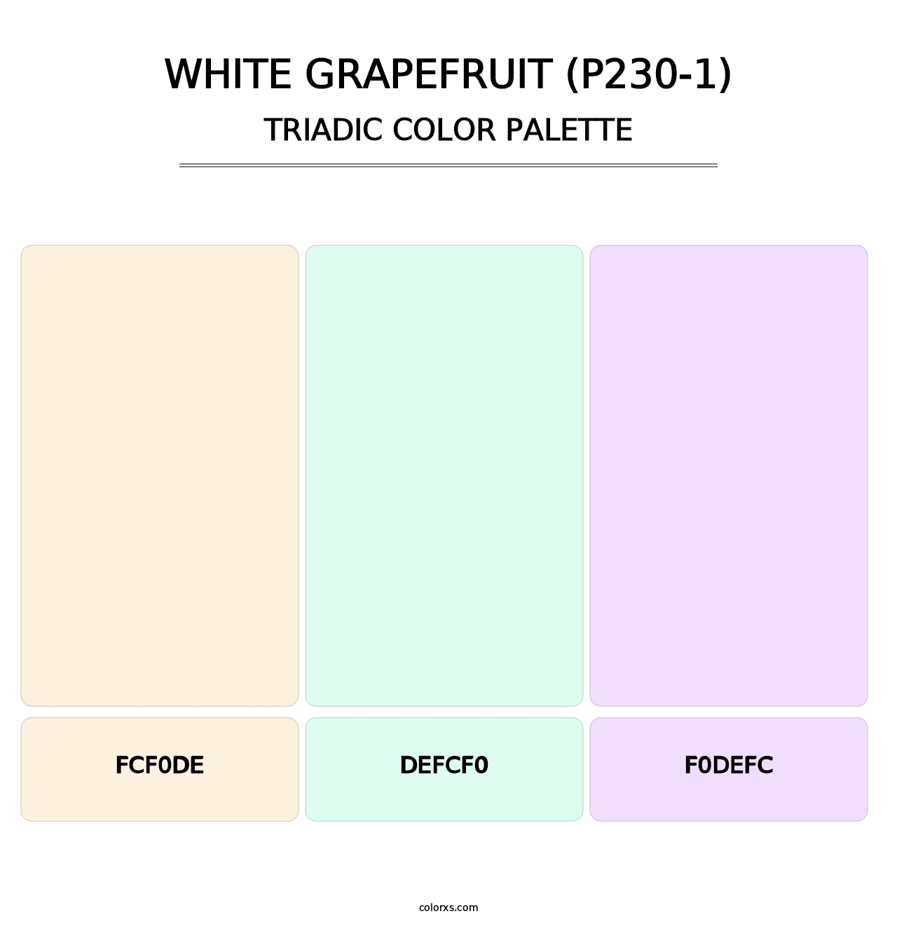 White Grapefruit (P230-1) - Triadic Color Palette