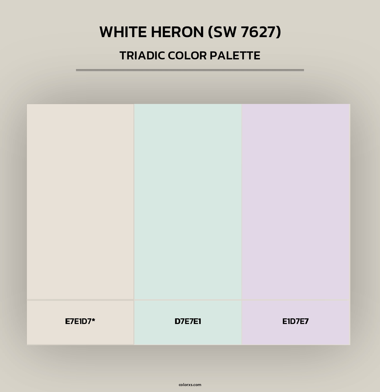 White Heron (SW 7627) - Triadic Color Palette