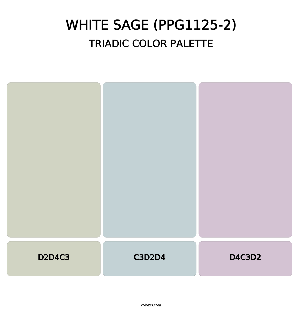 White Sage (PPG1125-2) - Triadic Color Palette