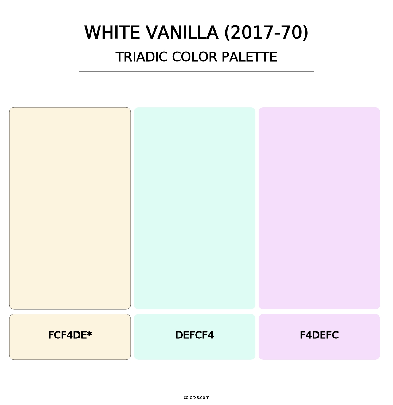 White Vanilla (2017-70) - Triadic Color Palette