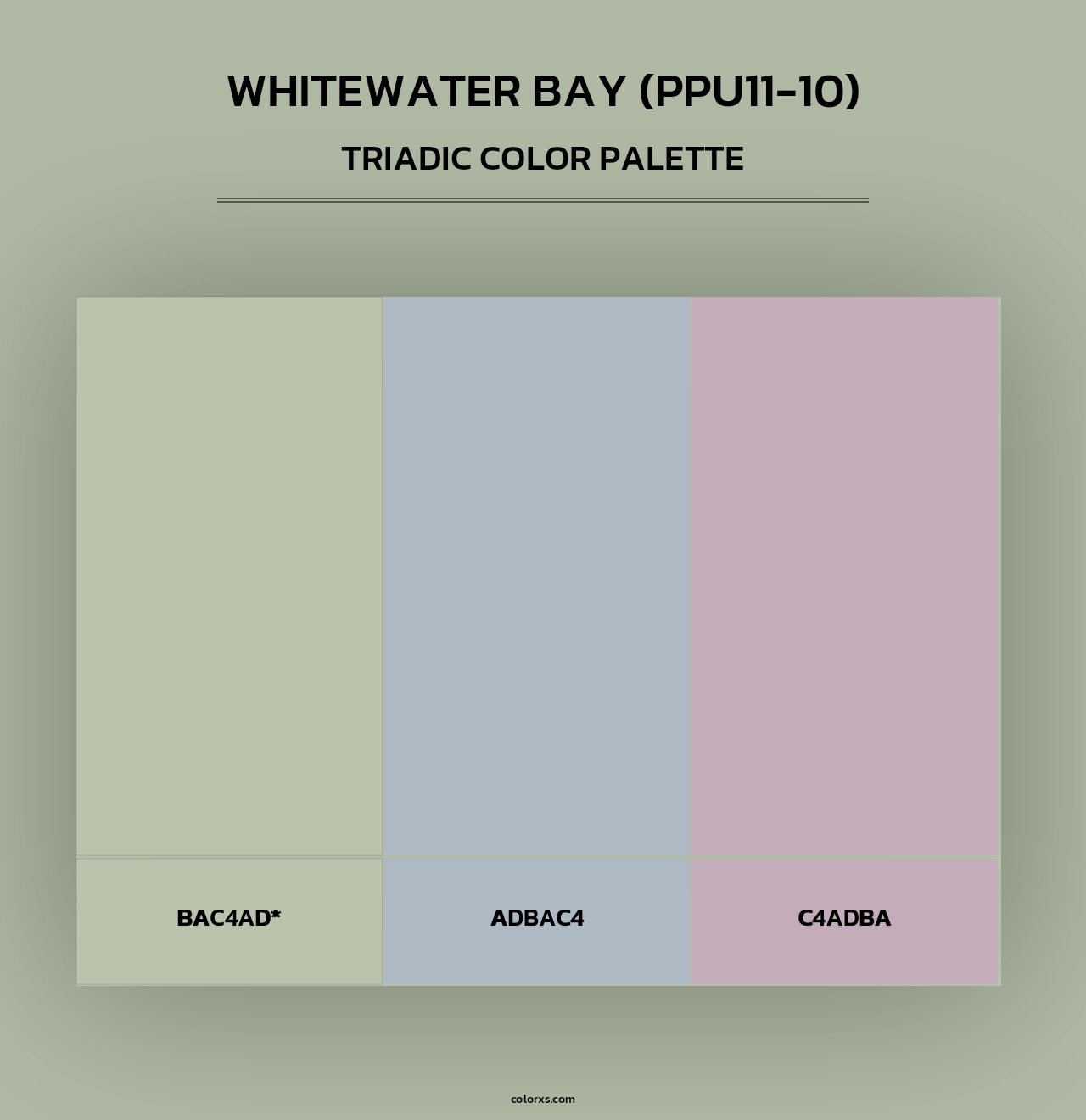 Whitewater Bay (PPU11-10) - Triadic Color Palette