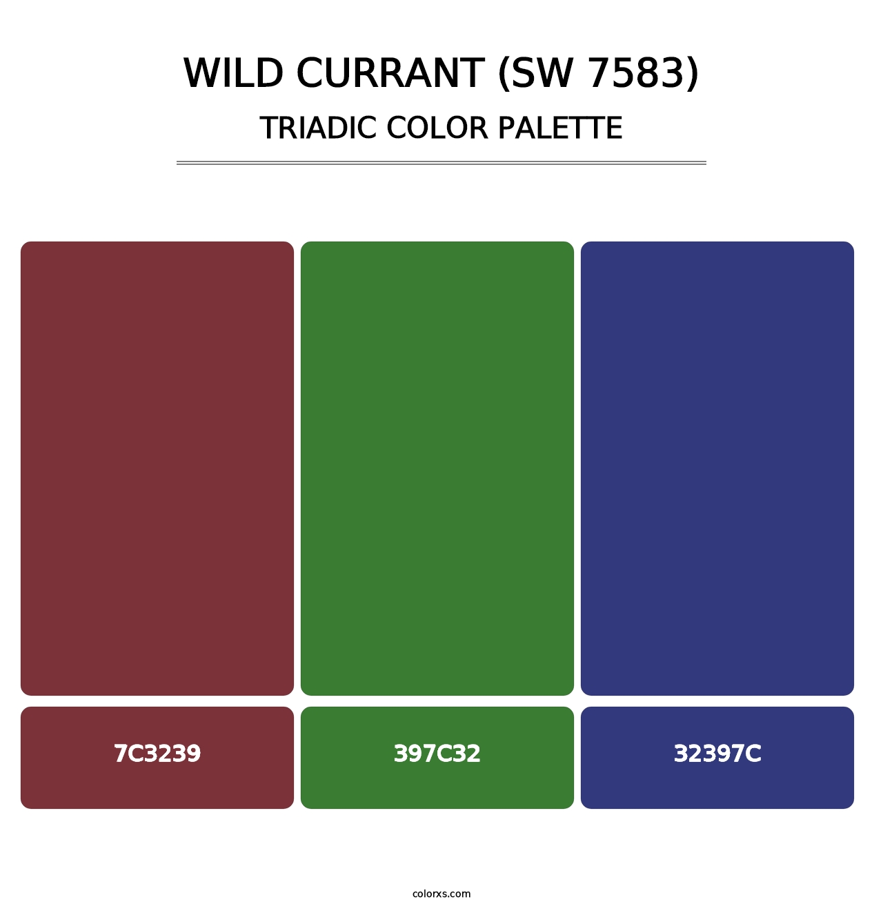 Wild Currant (SW 7583) - Triadic Color Palette