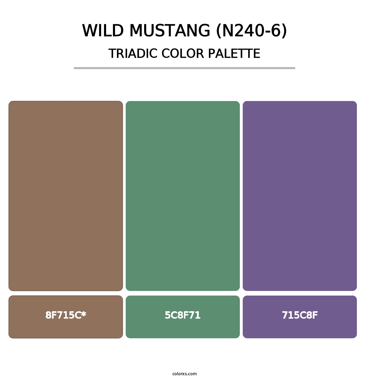Wild Mustang (N240-6) - Triadic Color Palette