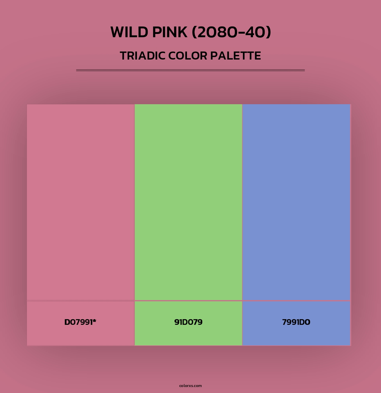 Wild Pink (2080-40) - Triadic Color Palette