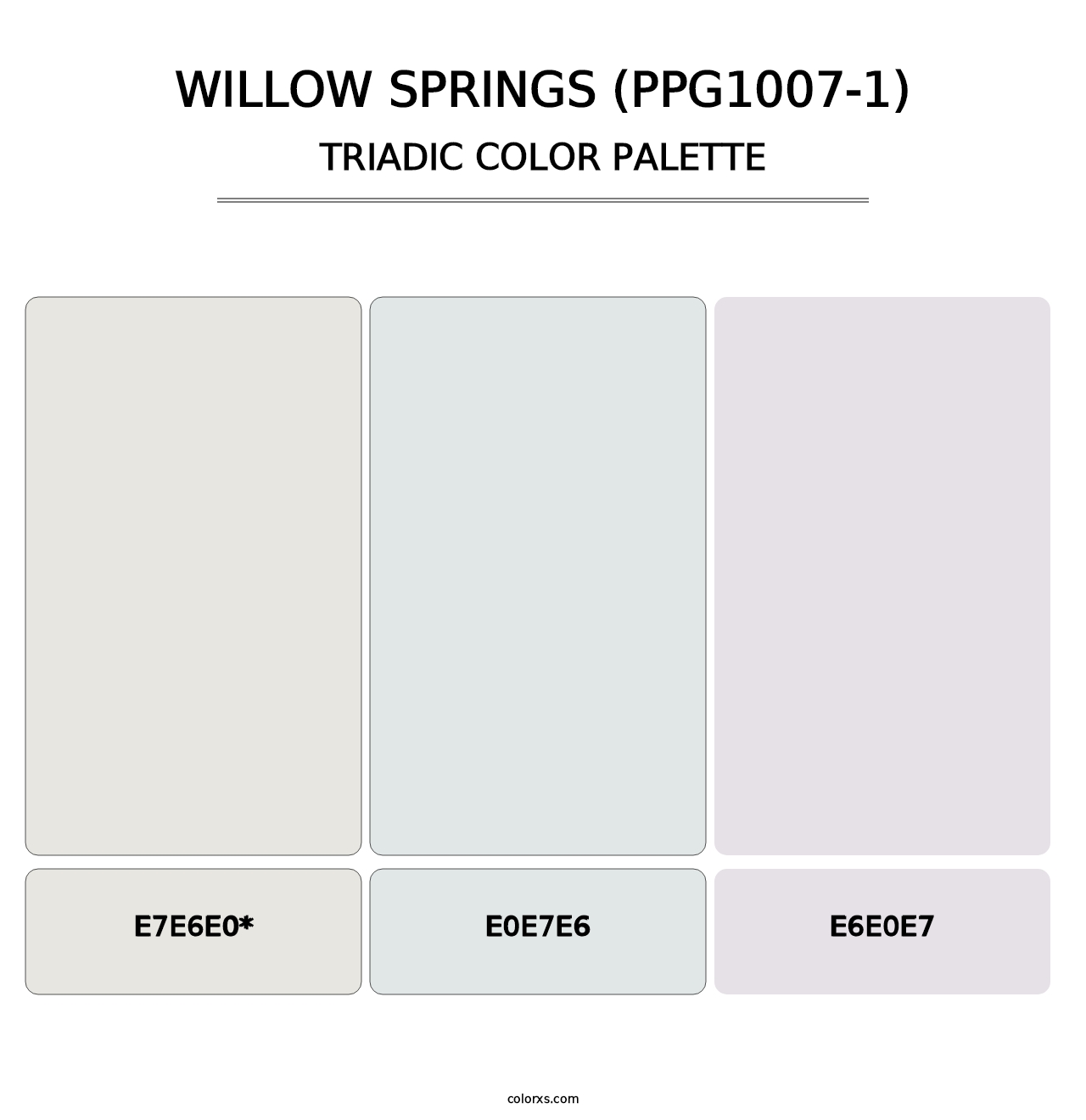 Willow Springs (PPG1007-1) - Triadic Color Palette