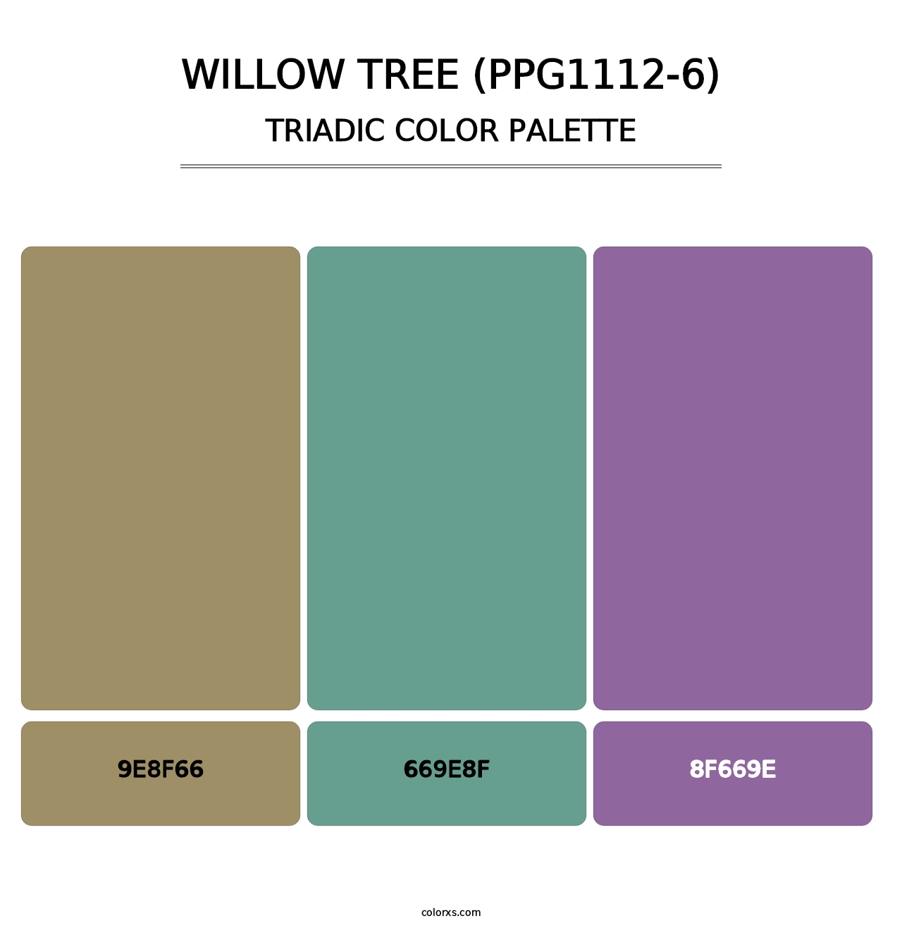Willow Tree (PPG1112-6) - Triadic Color Palette
