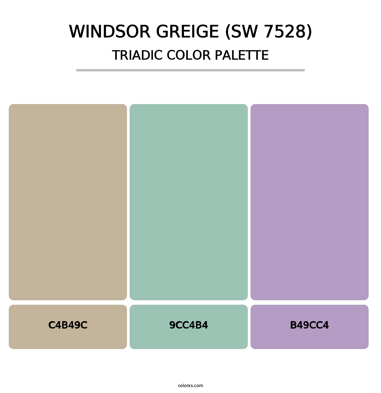 Windsor Greige (SW 7528) - Triadic Color Palette