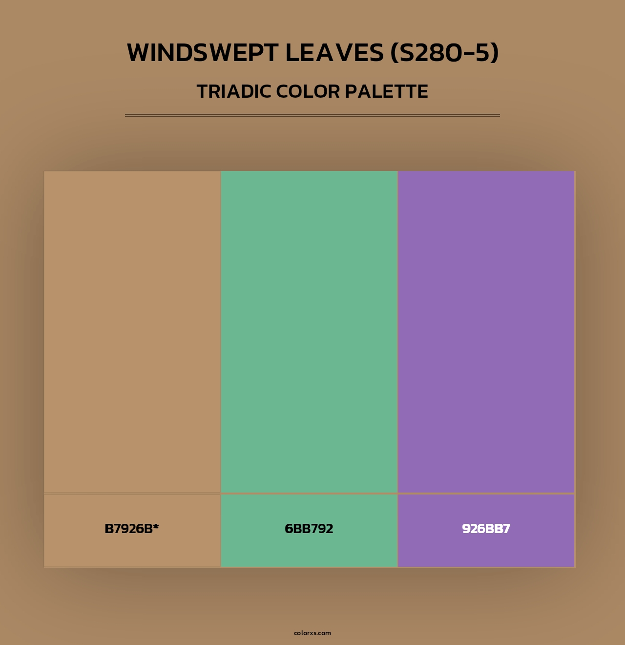 Windswept Leaves (S280-5) - Triadic Color Palette