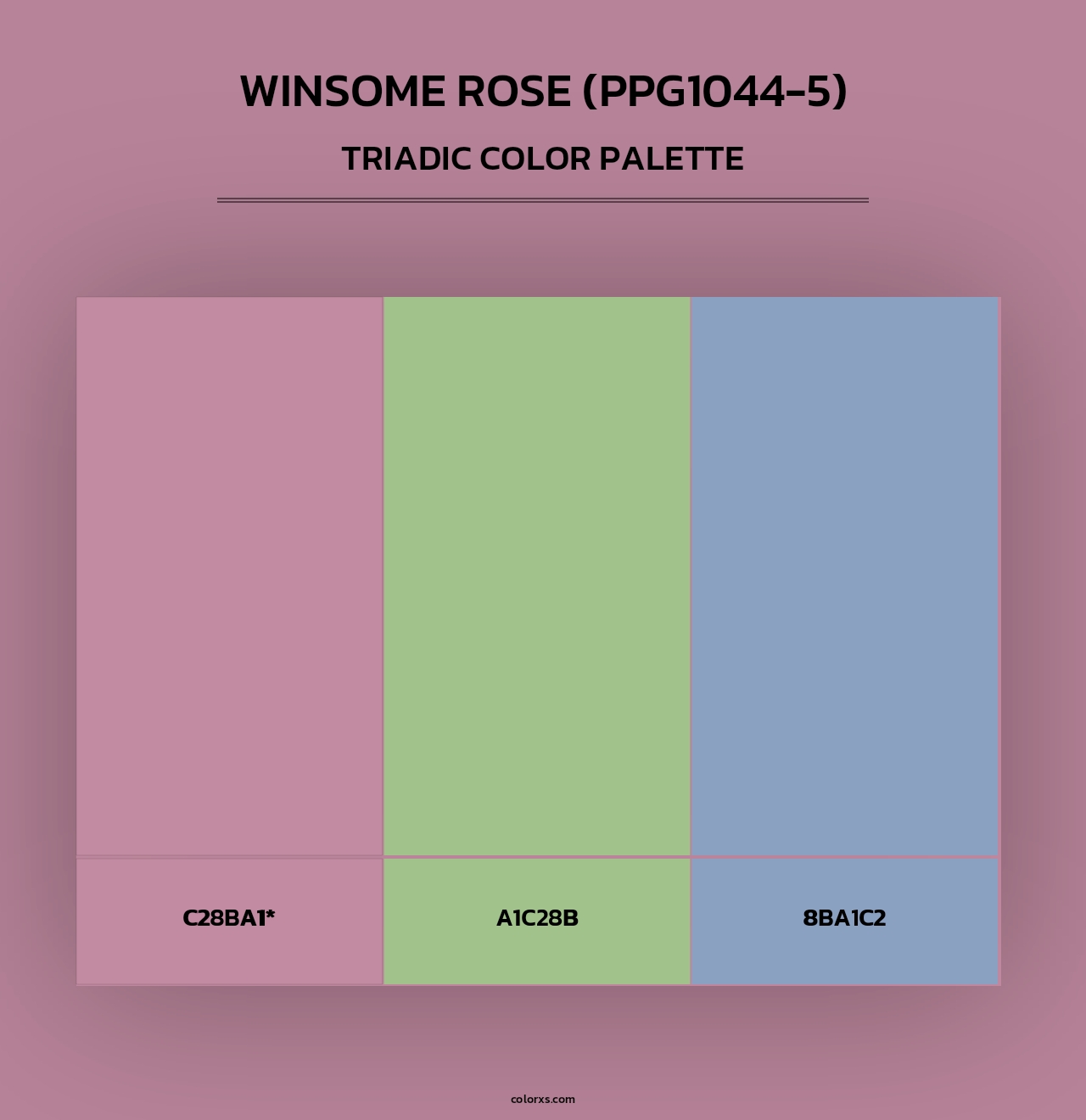 Winsome Rose (PPG1044-5) - Triadic Color Palette