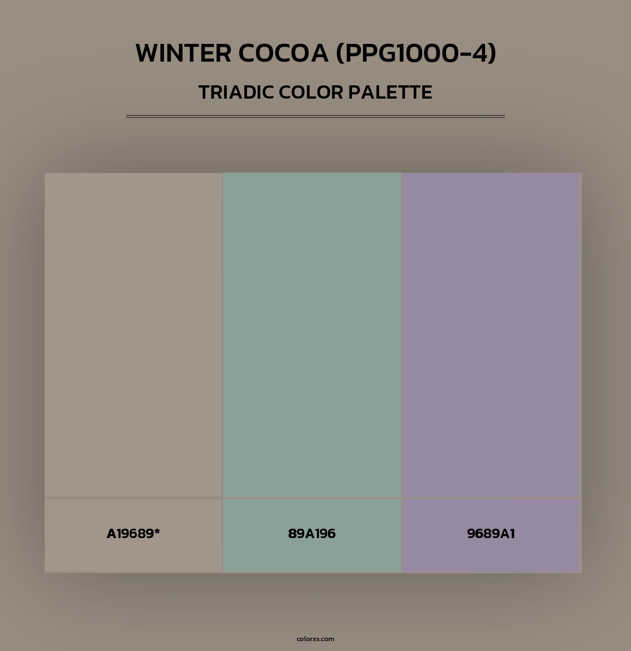 Winter Cocoa (PPG1000-4) - Triadic Color Palette