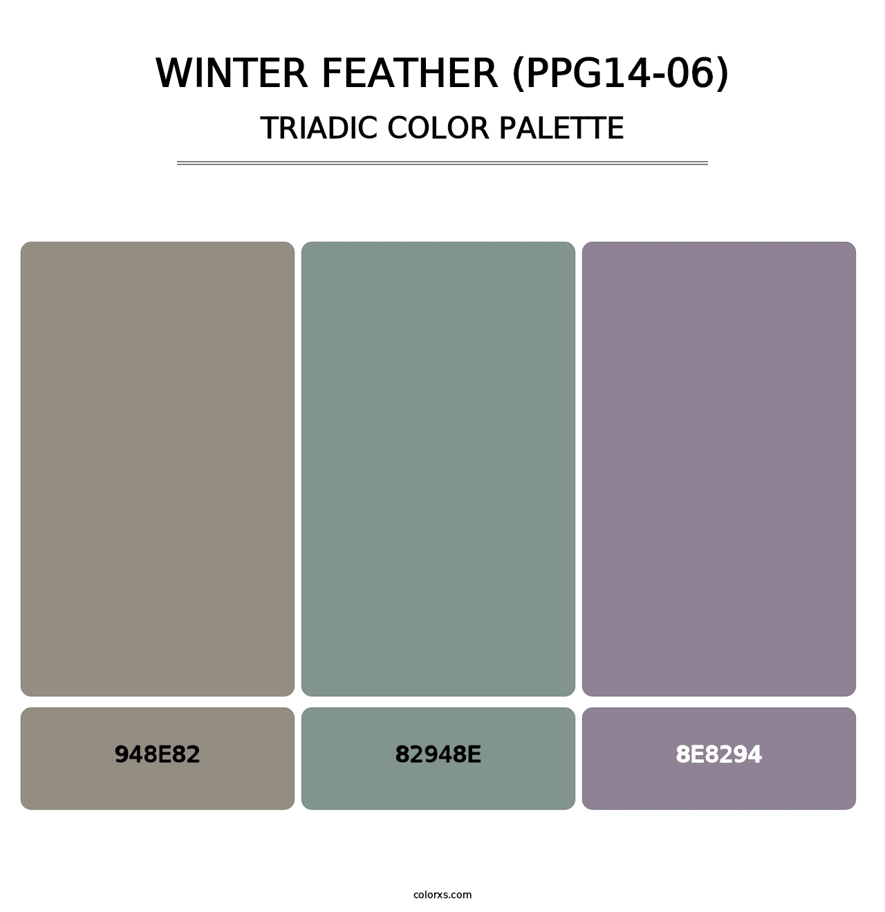 Winter Feather (PPG14-06) - Triadic Color Palette