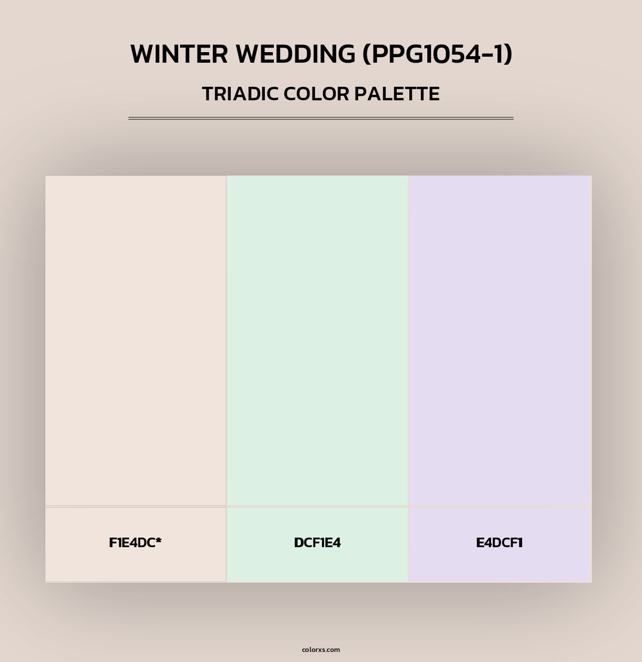 Winter Wedding (PPG1054-1) - Triadic Color Palette