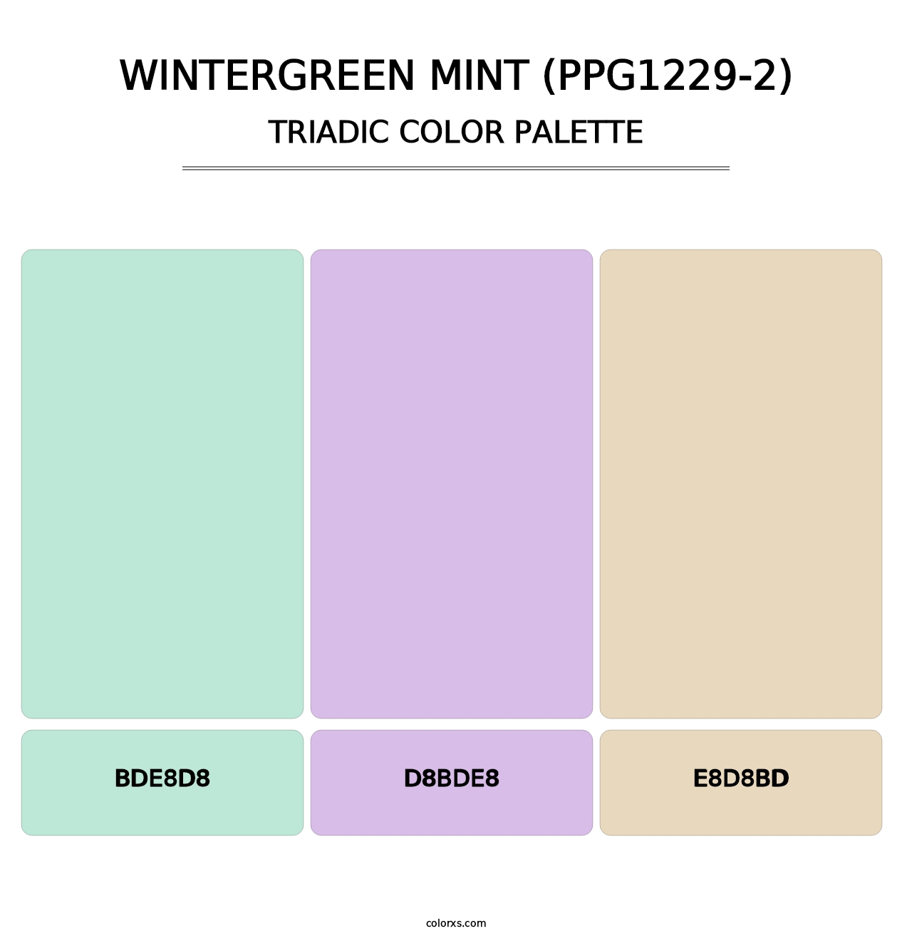 Wintergreen Mint (PPG1229-2) - Triadic Color Palette