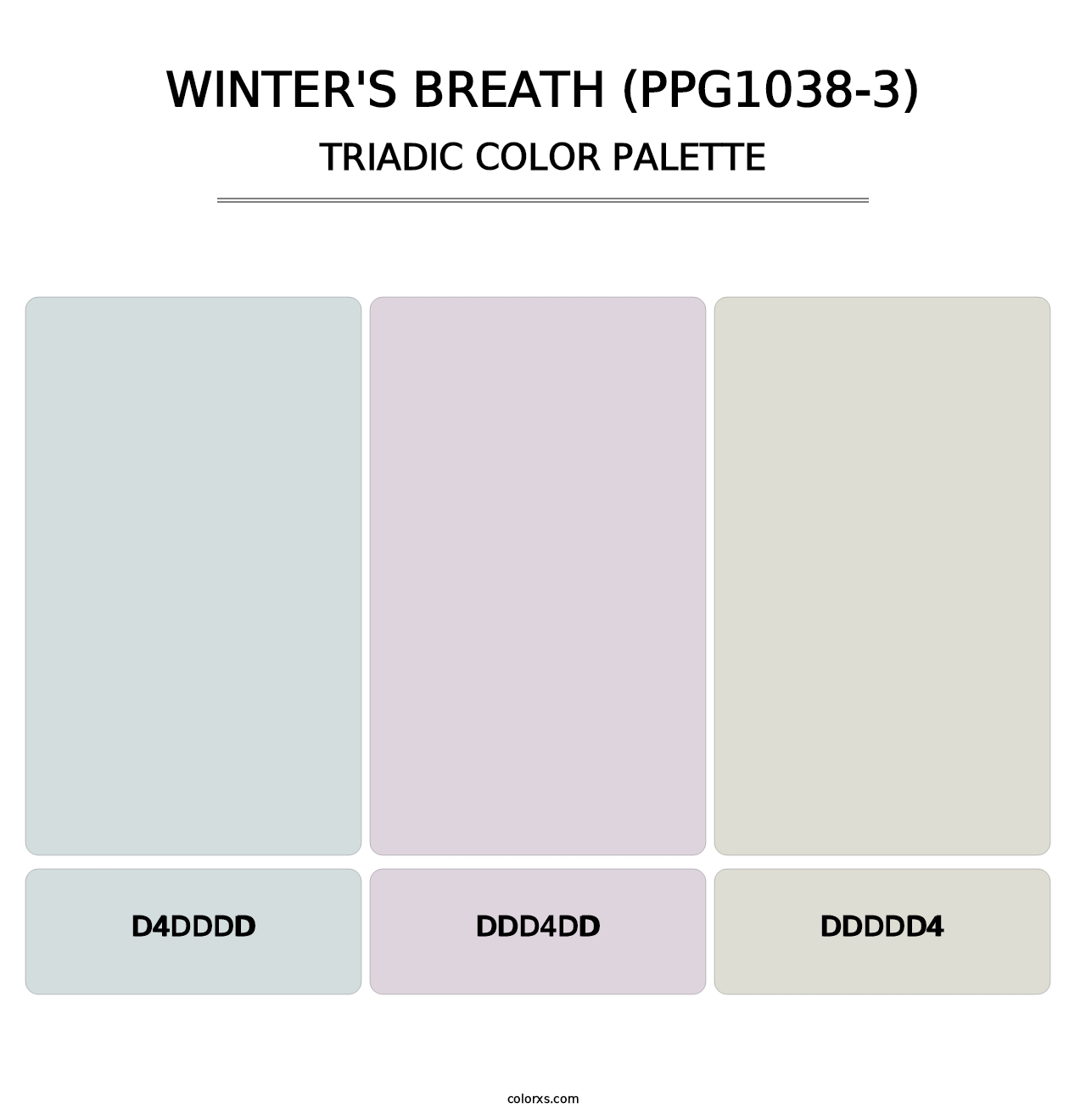 Winter's Breath (PPG1038-3) - Triadic Color Palette