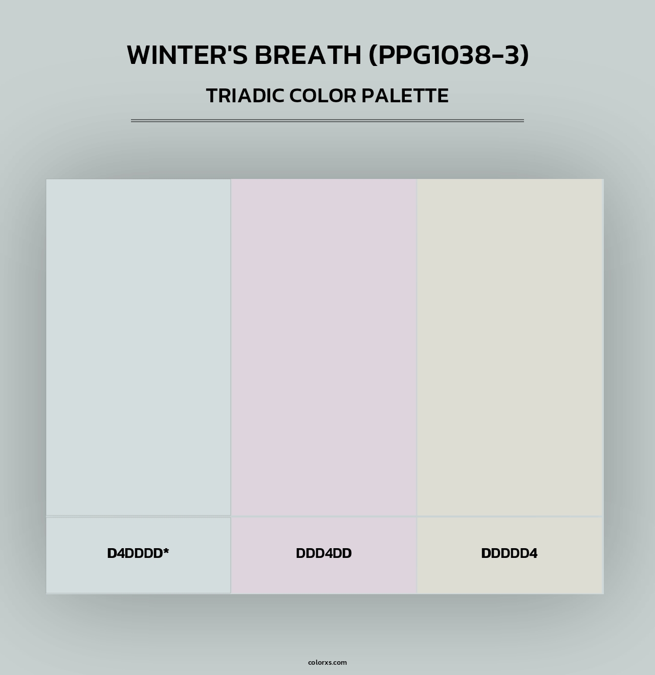 Winter's Breath (PPG1038-3) - Triadic Color Palette