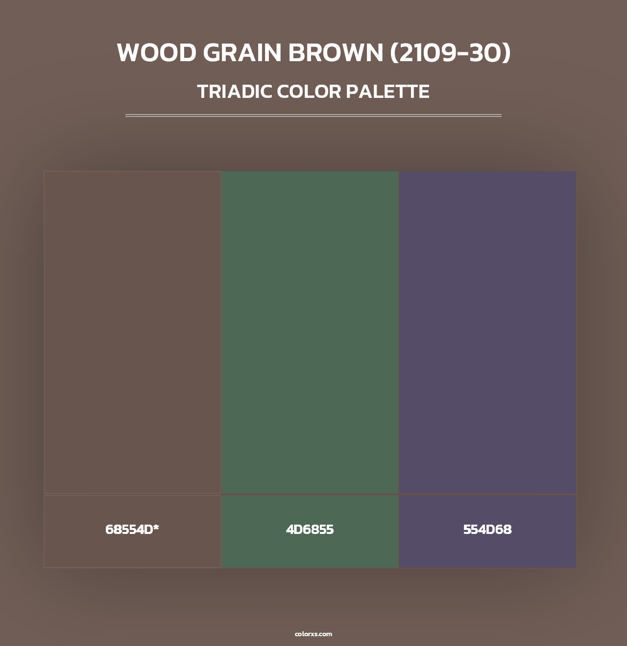 Wood Grain Brown (2109-30) - Triadic Color Palette