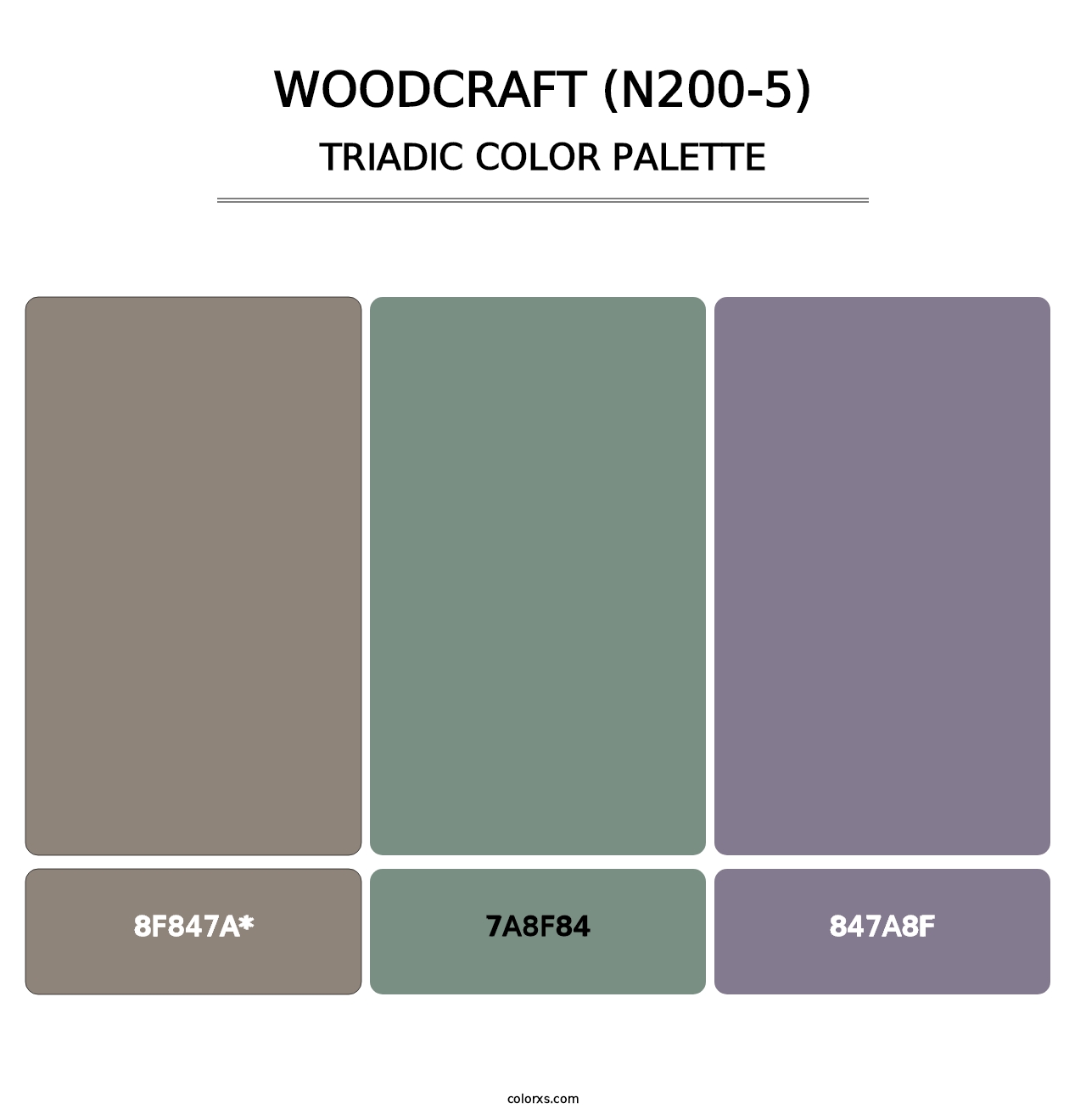 Woodcraft (N200-5) - Triadic Color Palette