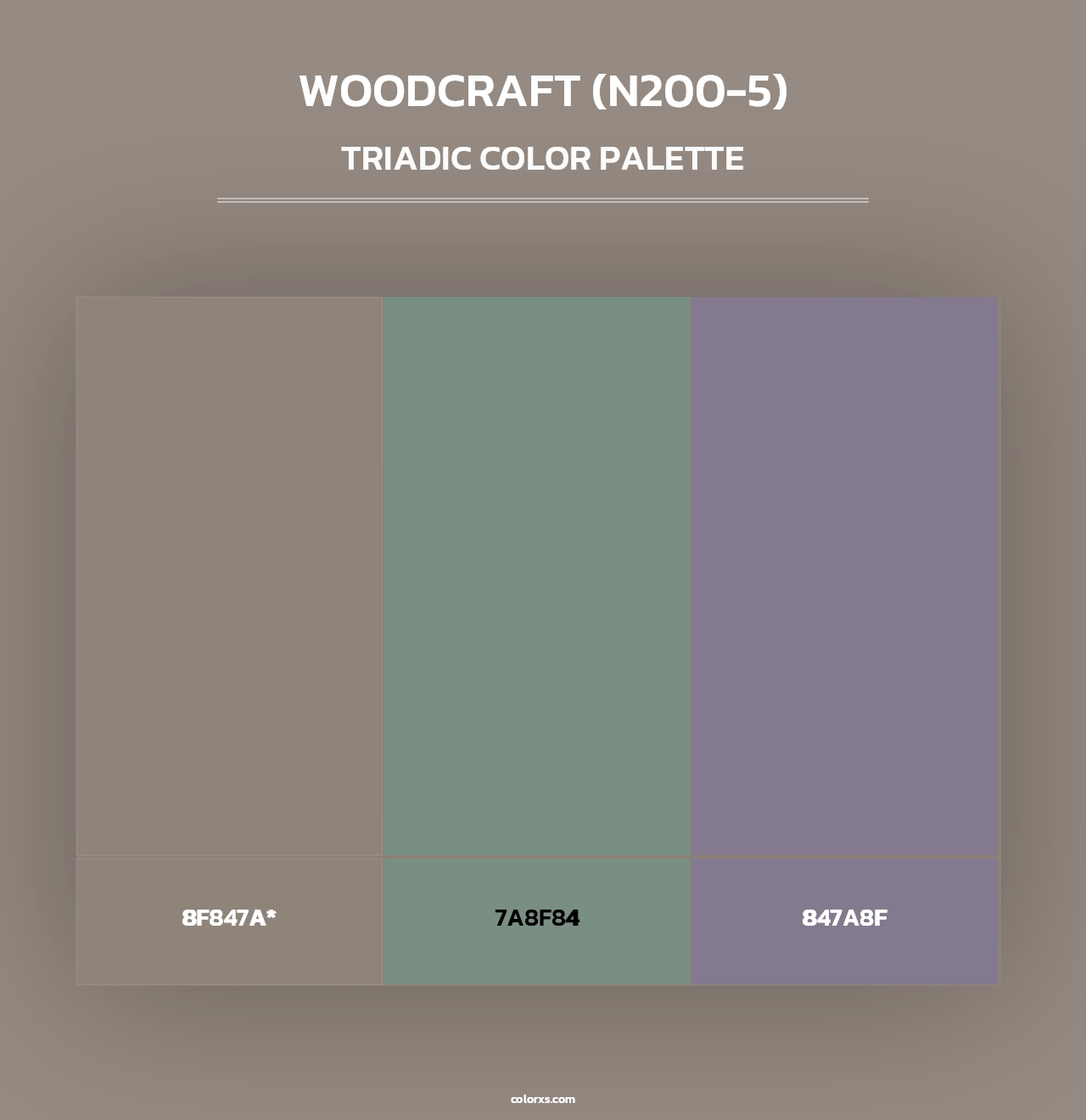 Woodcraft (N200-5) - Triadic Color Palette