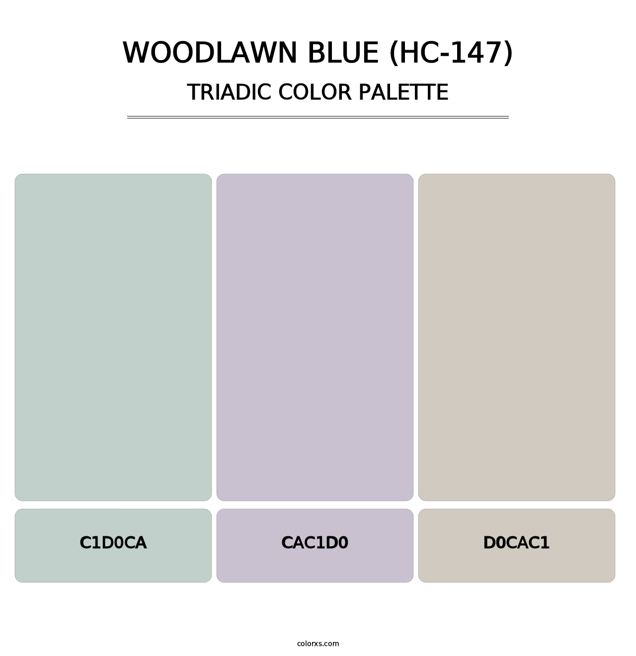 Woodlawn Blue (HC-147) - Triadic Color Palette