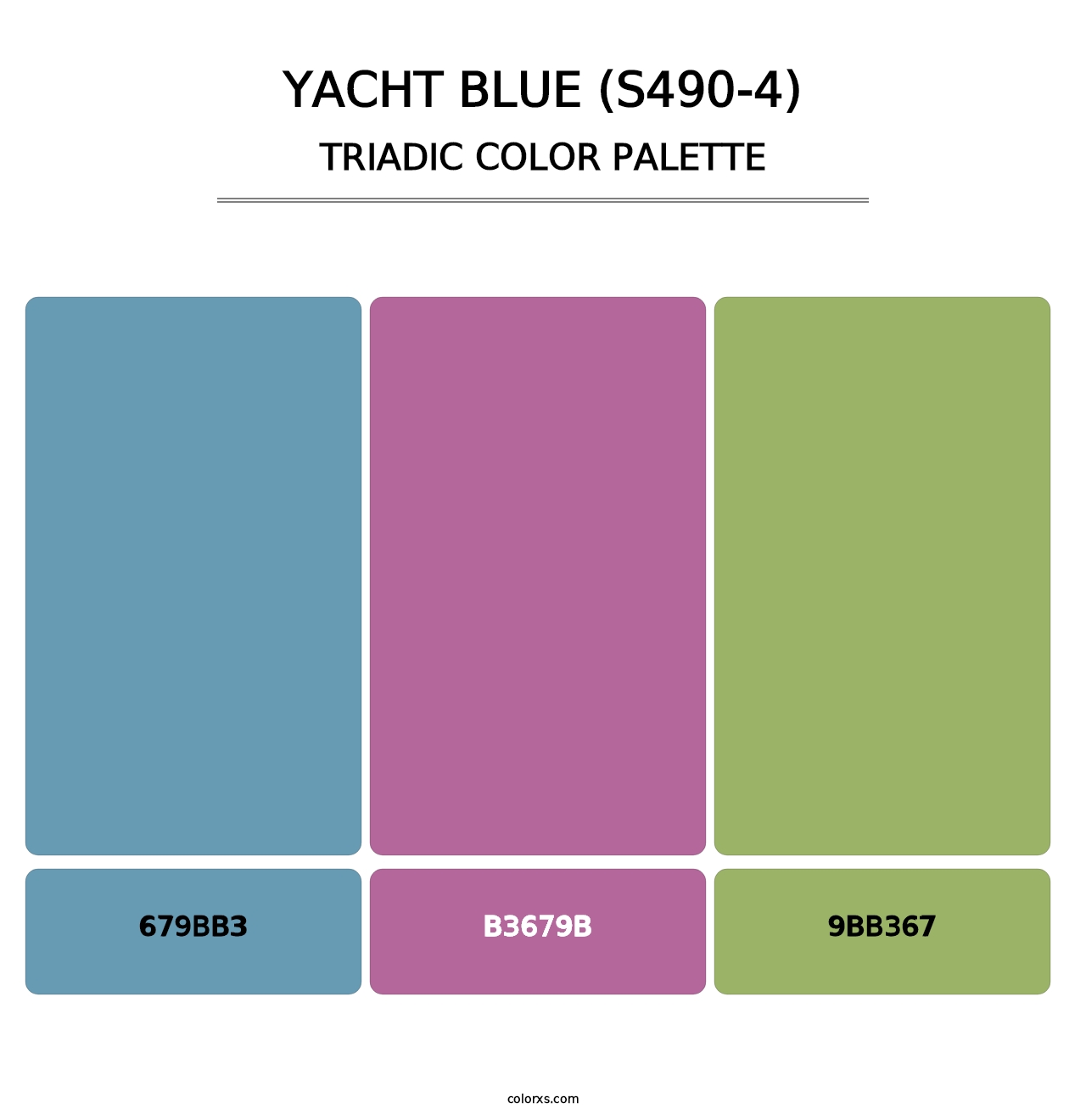 Yacht Blue (S490-4) - Triadic Color Palette