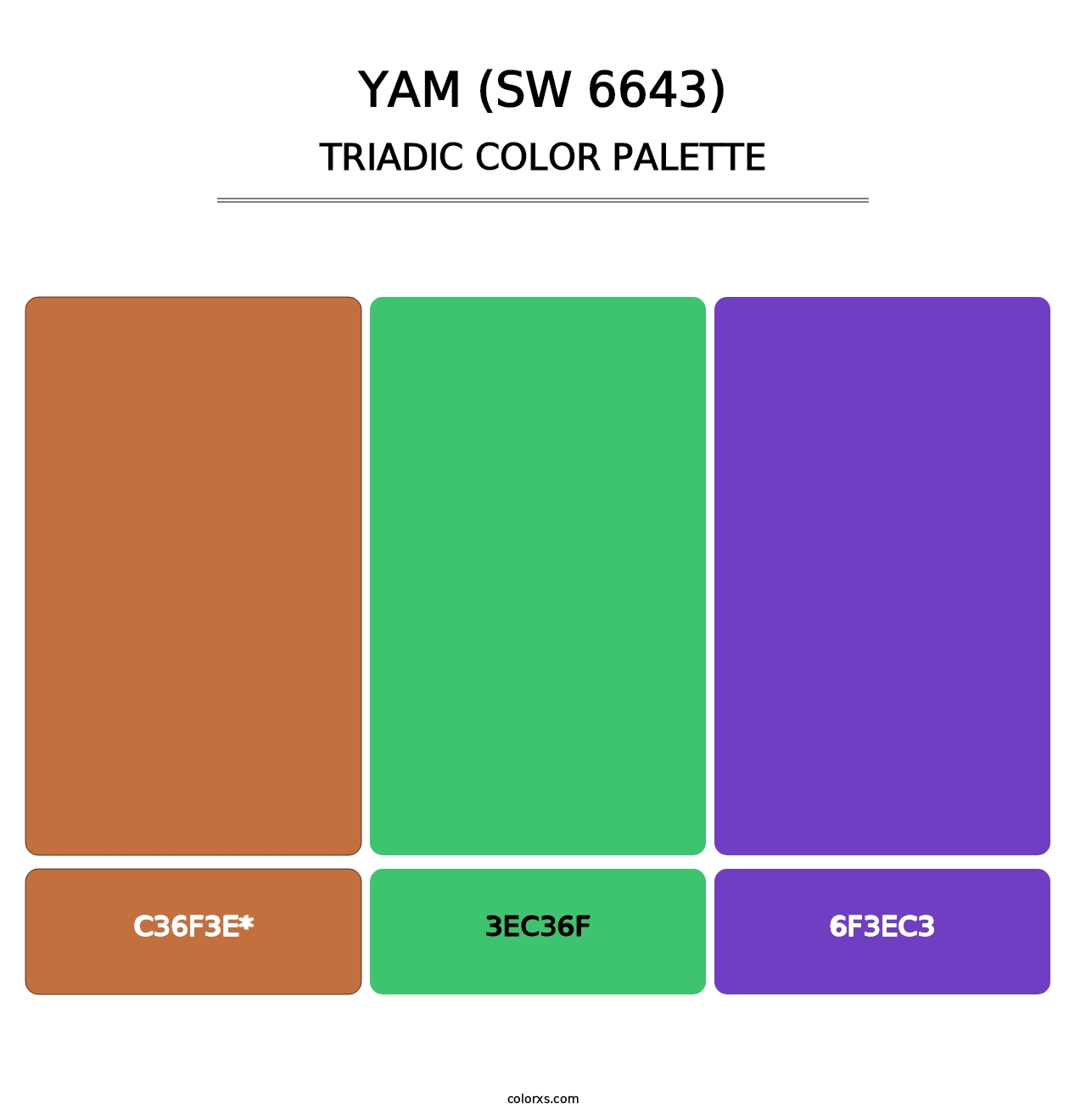 Yam (SW 6643) - Triadic Color Palette