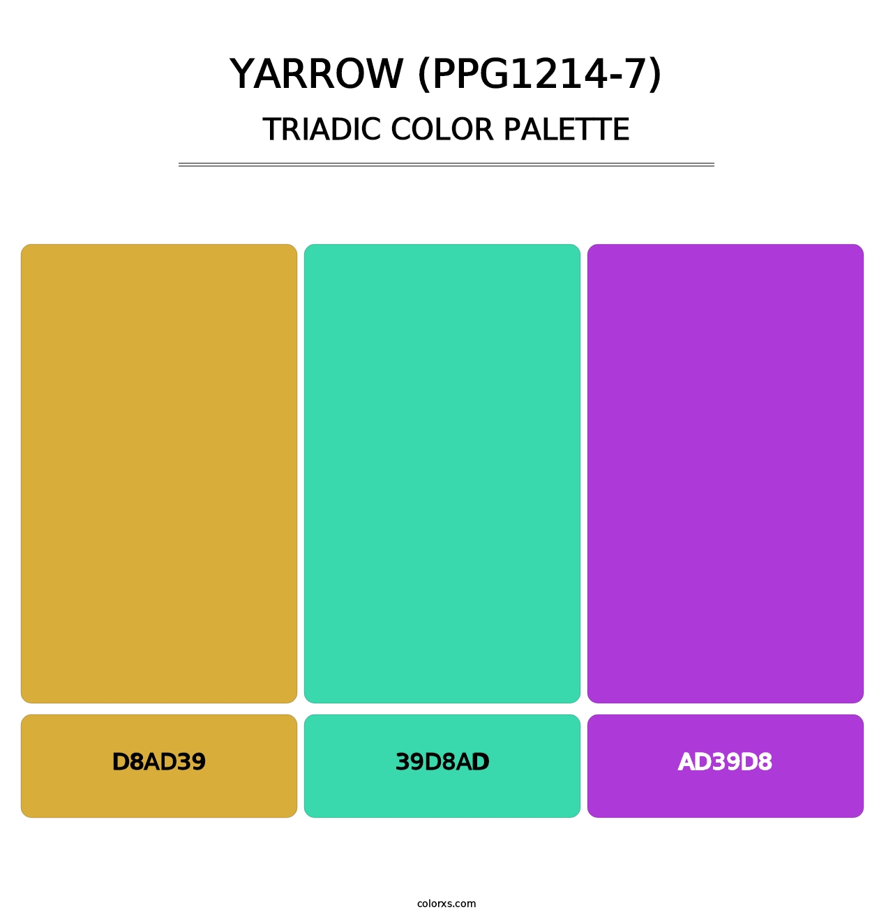 Yarrow (PPG1214-7) - Triadic Color Palette