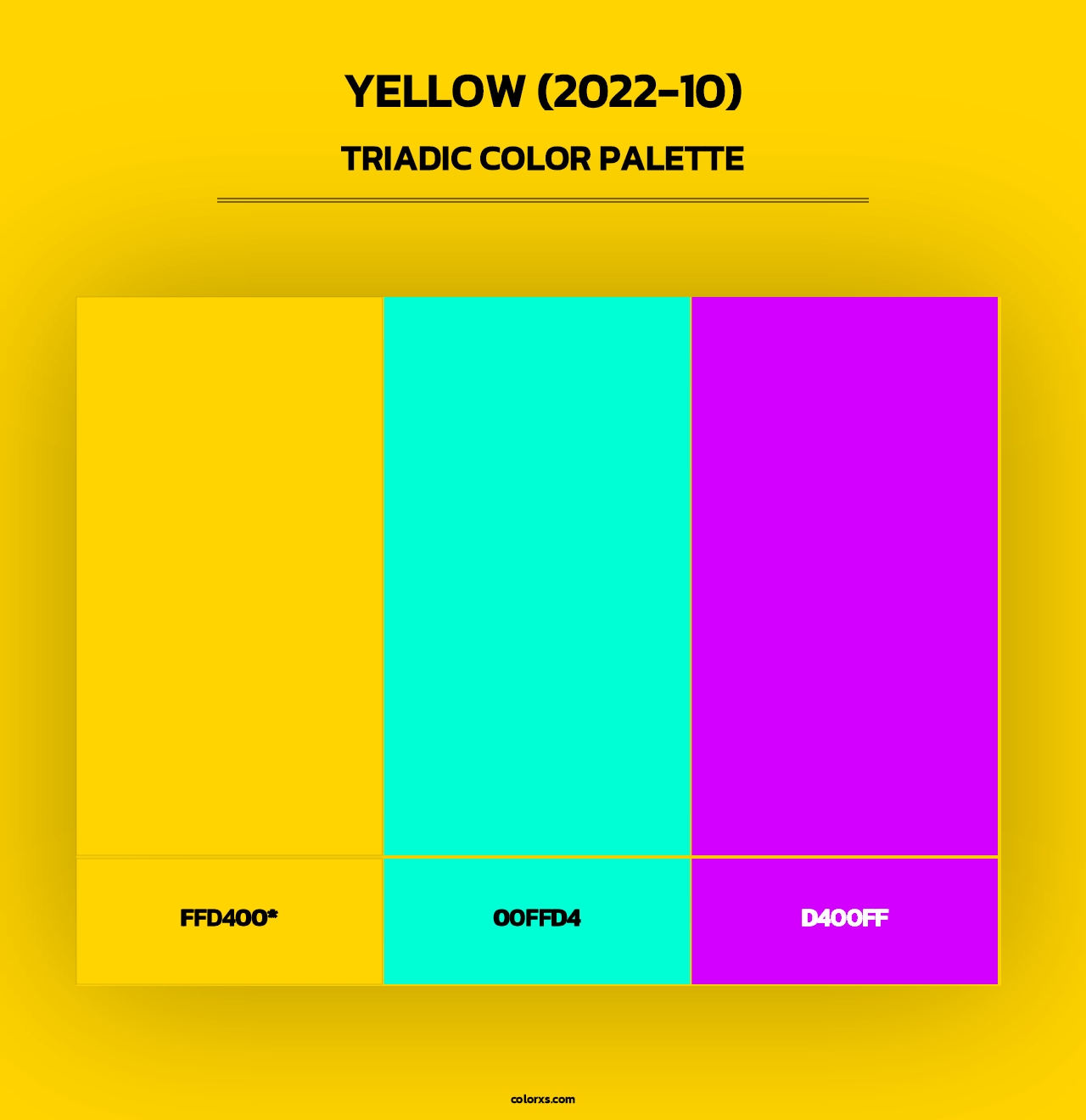 Yellow (2022-10) - Triadic Color Palette
