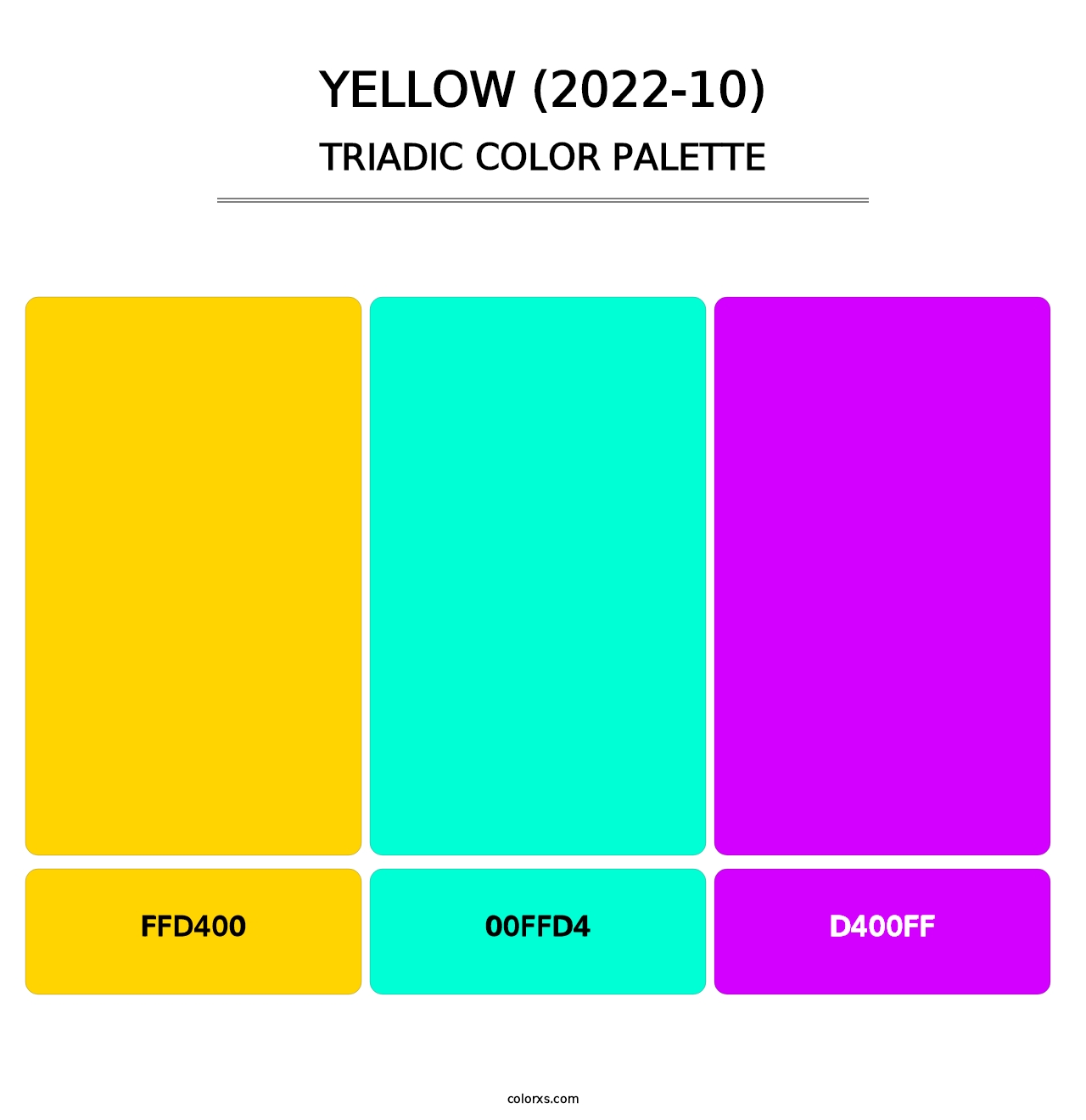 Yellow (2022-10) - Triadic Color Palette